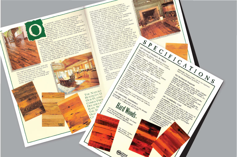 Hardwood inside spread and back cover