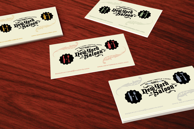 K+F+B+C logo mark on business cards